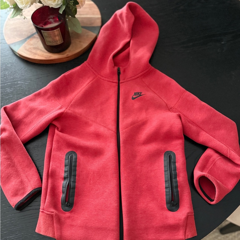 Nike Big Kids Red and Black Full-Zip Hoodie YL